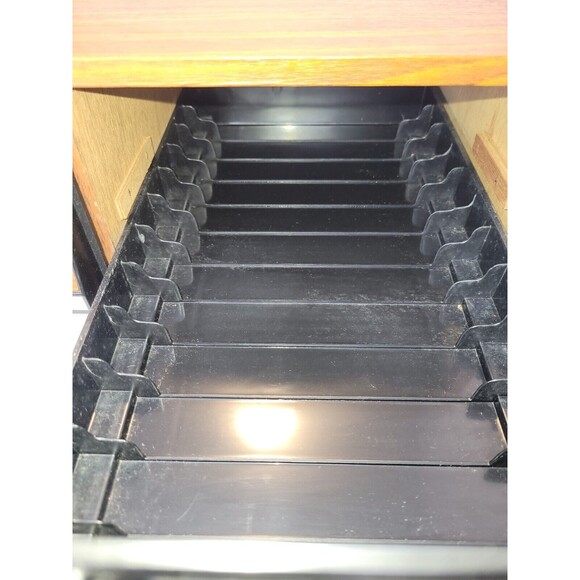 Vtg 80s 2 Drawer VHS Cassette Tape Holder Cabinet Storage Case 24 Movie Prop - Picture 8 of 9